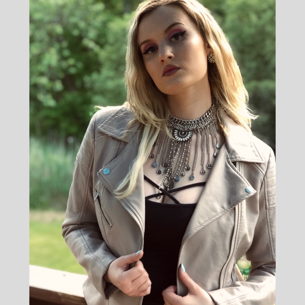 Faux leather jacket
